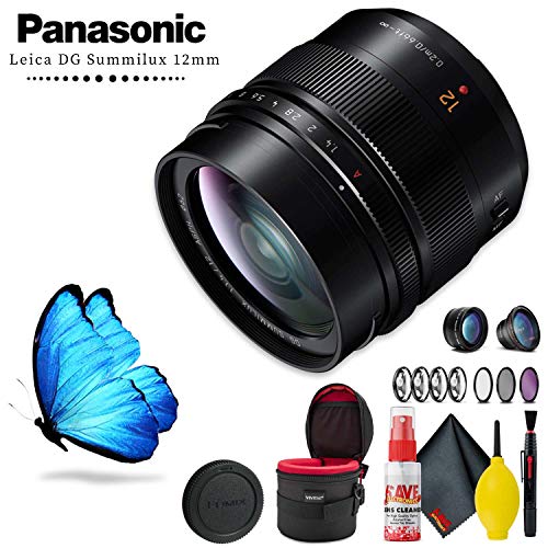 Panasonic Leica DG Summilux 12mm f/1.4 ASPH. Lens with Filter Kit, Lens Case and Cleaning Kit