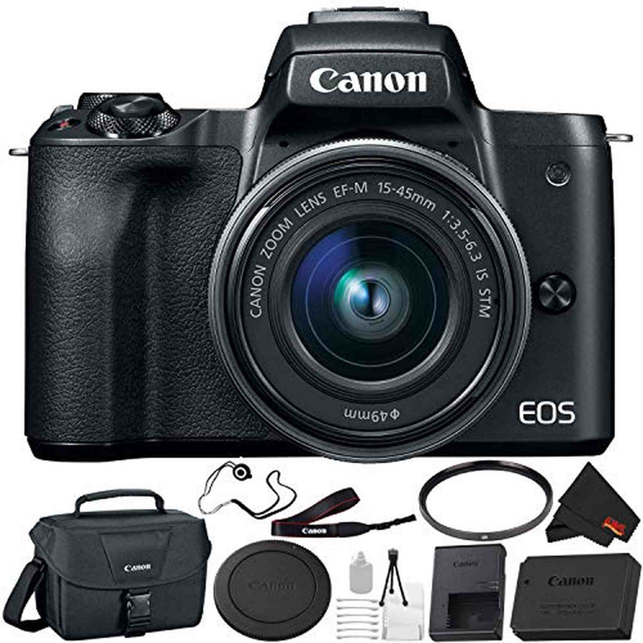 Canon EOS M50 Mirrorless Digital Camera with 15-45mm Lens Deluxe Bundle 01 Canon
