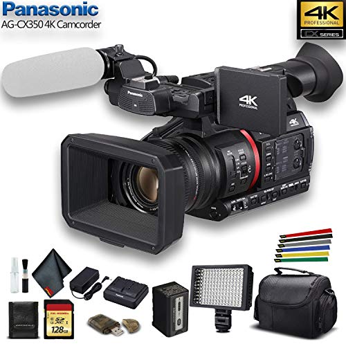 Panasonic 4K Camcorder W/ Padded Case, 128 GB Memory Card - Base Bundle