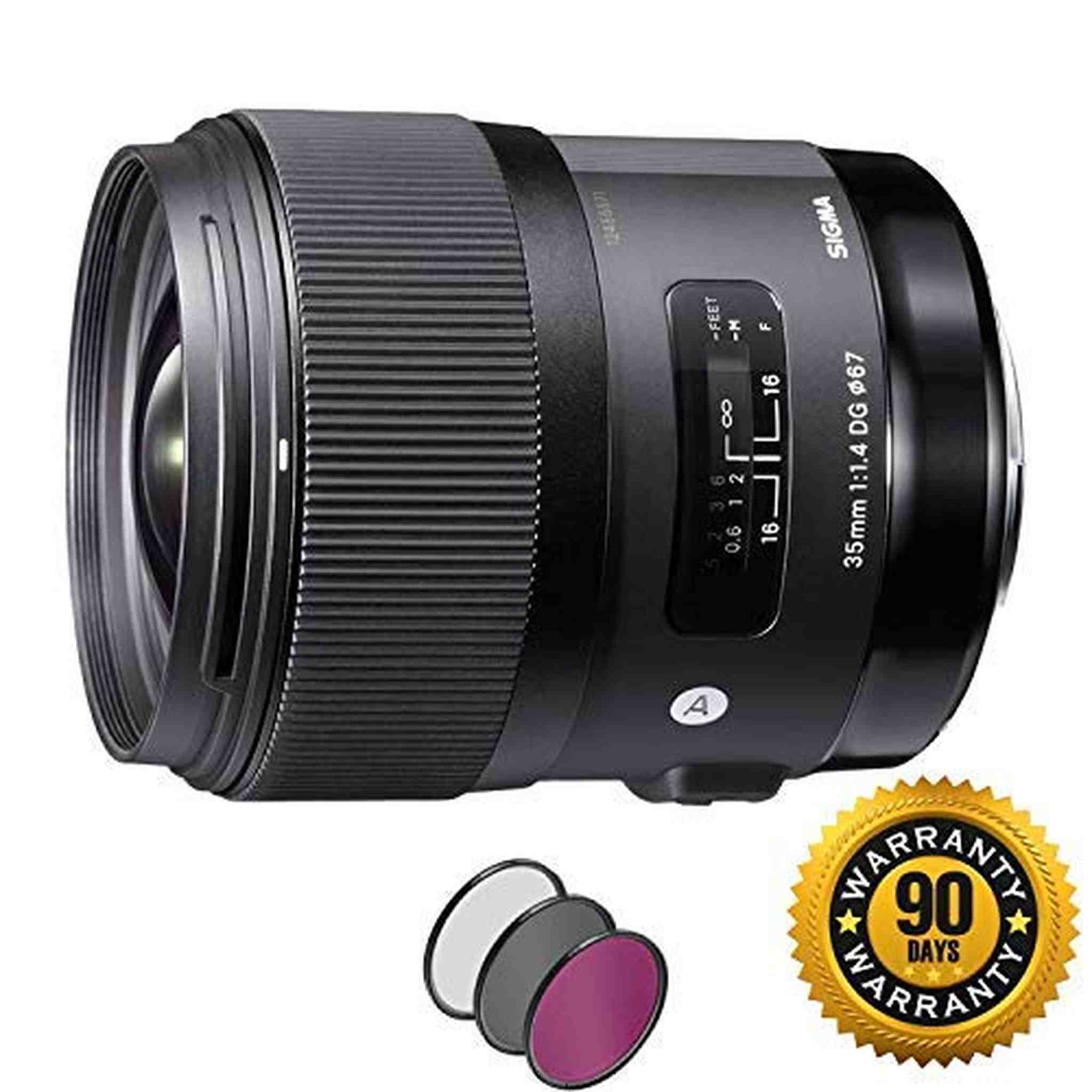 Sigma 35mm f/1.4 DG HSM Art Lens for Sony A with UV Filter Renewed - Reconditioned Sigma