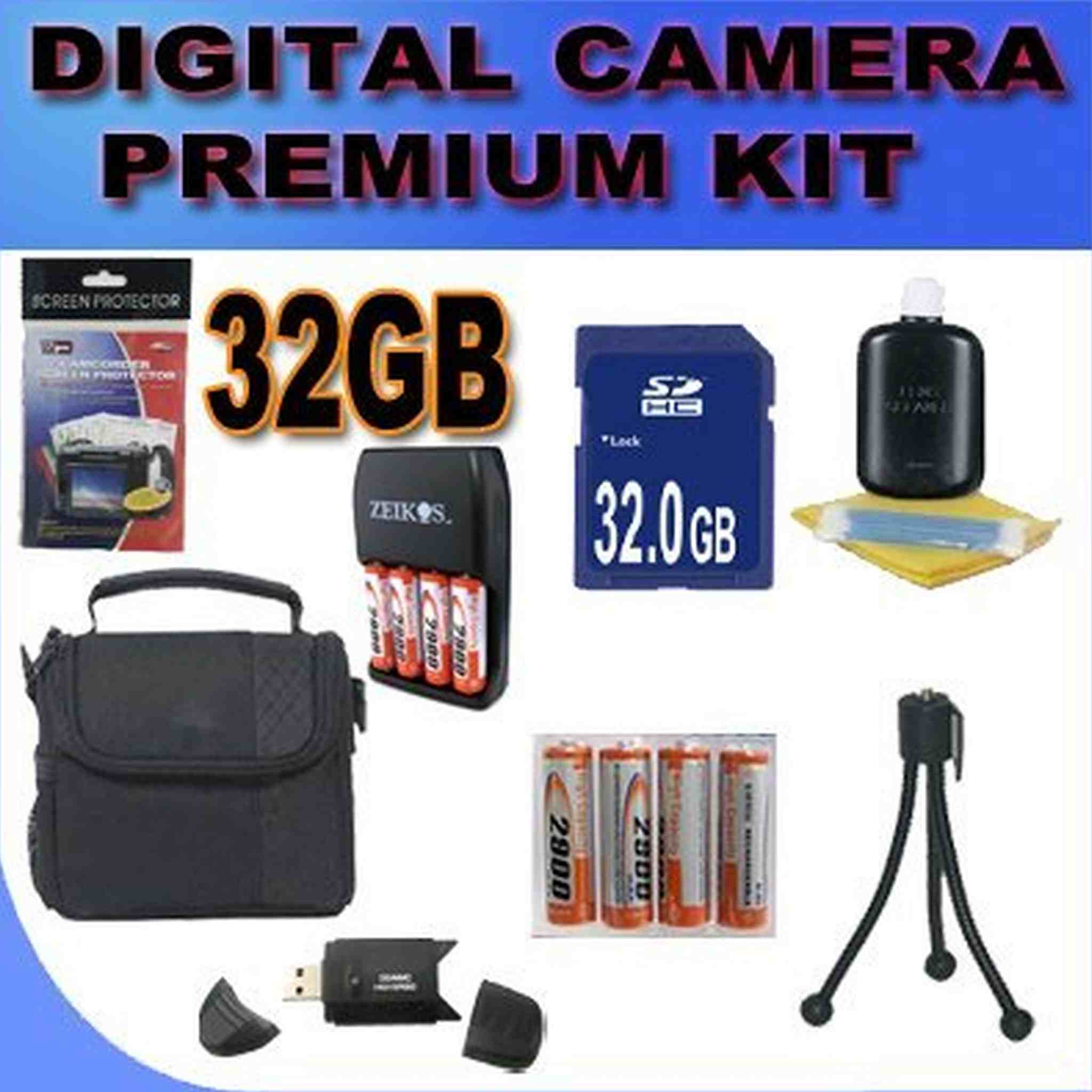 BigVALUEInc Accessory Saver 16GB NiMH Battery/Charger/Case/Tripod Bundle + More!!!!