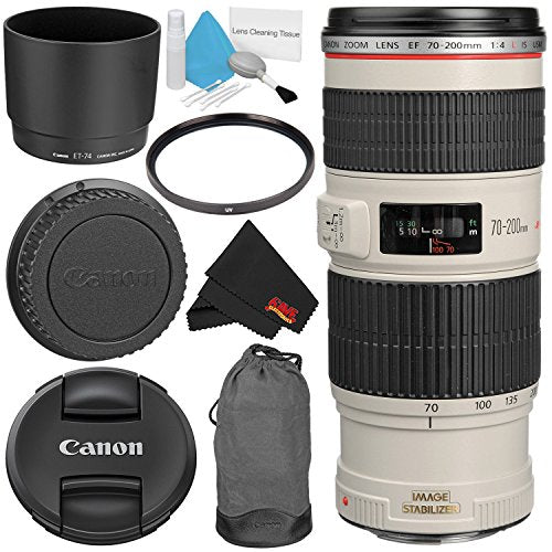 Canon EF 70-200mm f/4L IS USM Telephoto Zoom Lens Bundle for Canon SLR Digital Cameras Intl Model - Starter