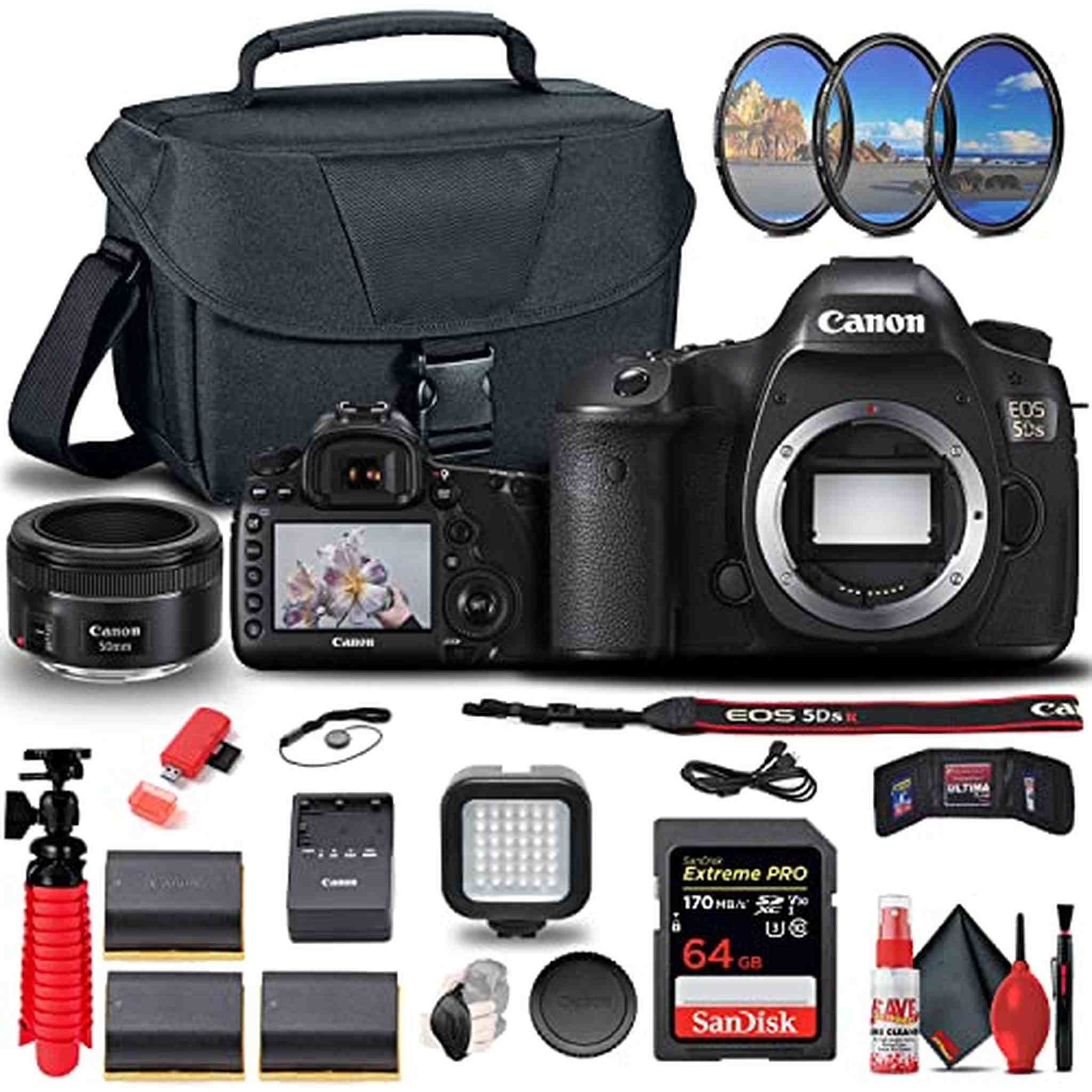 Canon EOS 5DS DSLR Camera 0581C002 + Canon EF 50mm Lens + 64GB + More - Reconditioned Canon