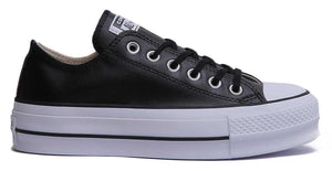Converse Women's Chuck Taylor All Star Lift Clean Sneaker, Black/Black/White, 10