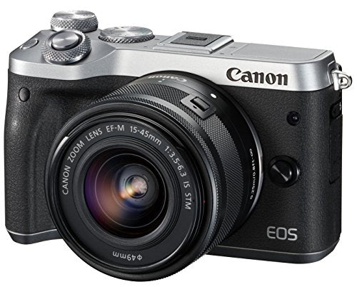 Canon EOS M6 Mirrorless Digital Camera - Silver with 15-45mm Lens