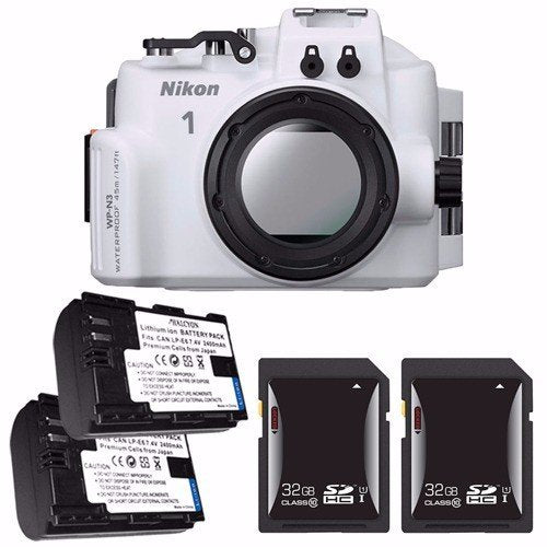 Nikon WP-N3 Waterproof Housing for Nikon 1 J4 or S2 Camera and NIKKOR 11-27.5mm or 10-30mm Lens + EN-EL22 Battery + 32GB SDHC Card Saver Bundle