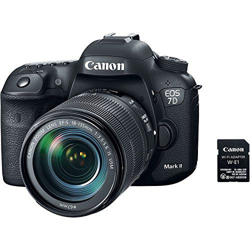 Canon EOS 7D Mark II DSLR Camera with 18-135mm f/3.5-5.6 IS USM Lens & W-E1 Wi-Fi Adapter (Intl Model) Basic Bundle