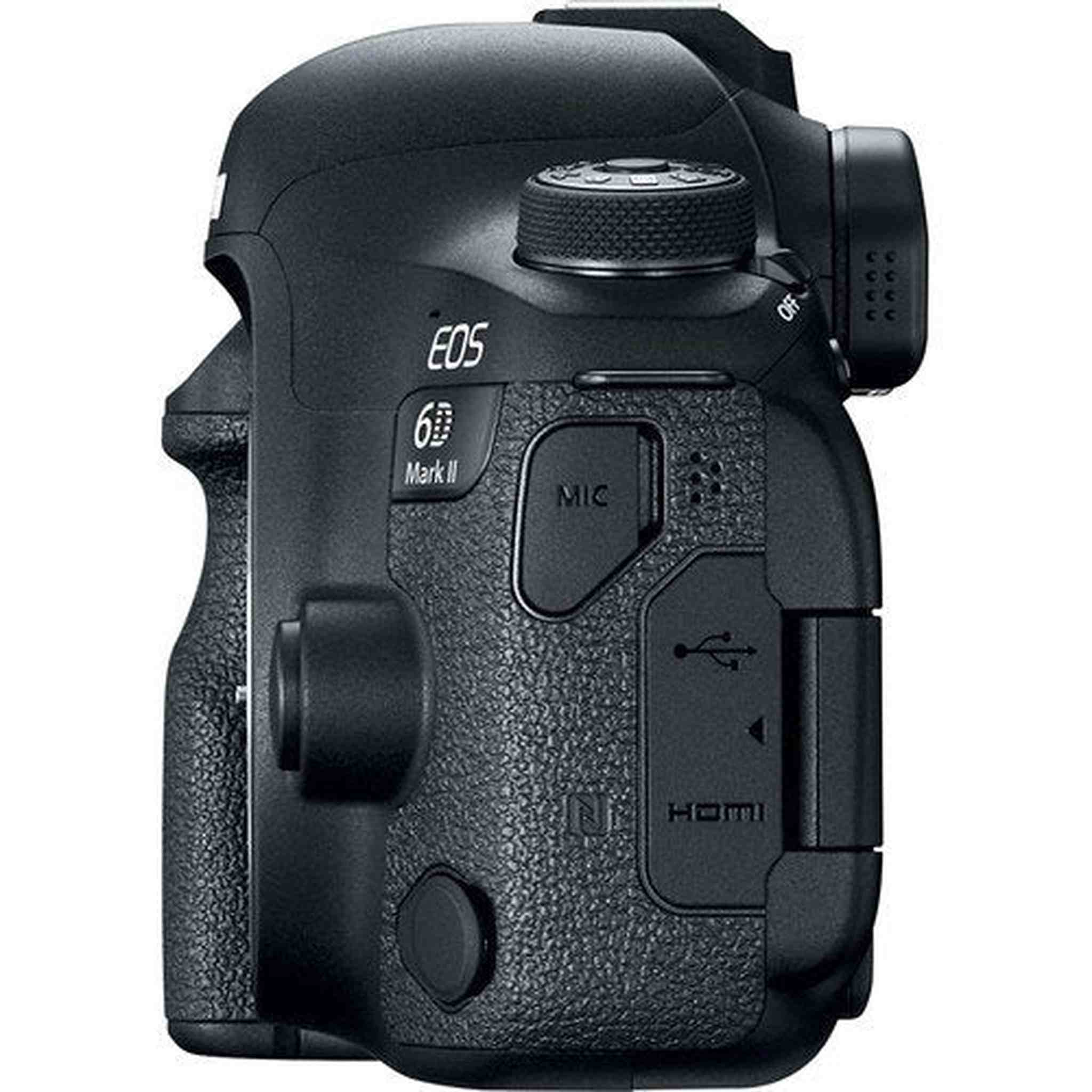 Canon EOS 6D Mark II DSLR Camera International Model 1897C002 W/Bag, Extra Battery, LED Light, Mic, Filters and More - Used Canon