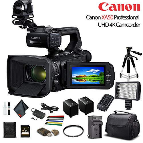 Canon XA50 Professional UHD 4K Camcorder W/ Extra Battery - Starter Bundle
