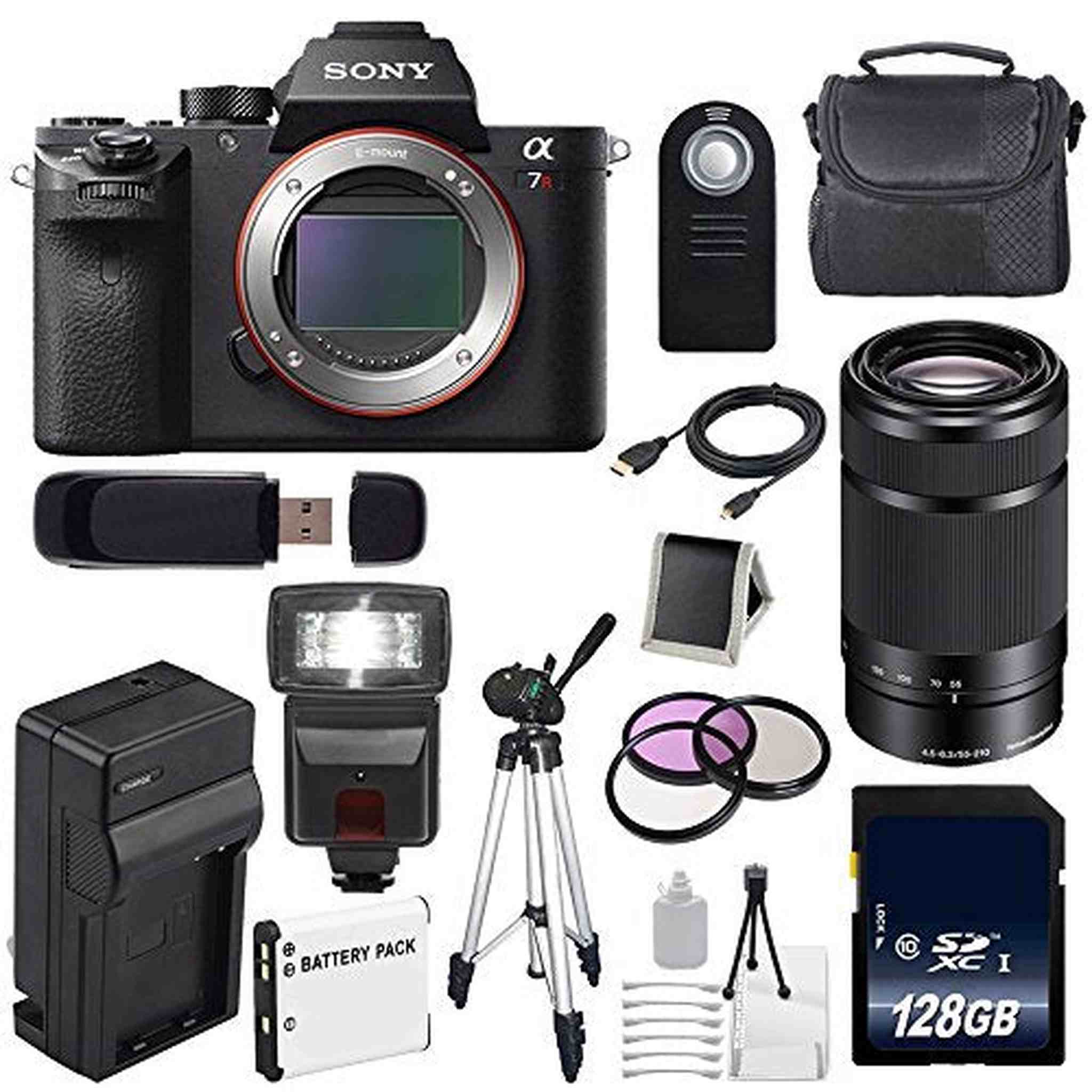 Sony Alpha a7R II Mirrorless Digital Camera International Model + Sony E 55-210mm f/4.5-6.3 OSS E-Mount Lens Black Advanced Bundle