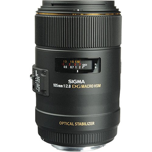 Sigma 105mm f/2.8 EX DG OS HSM Macro Lens for Canon EF Intl Deluxe Bundle