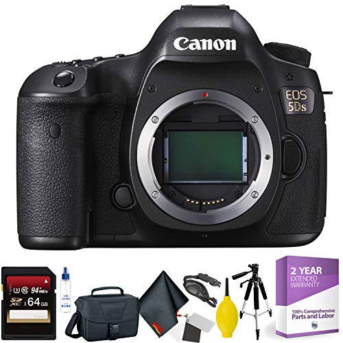 Canon EOS 5DS DSLR Camera (Body Only) + 64GB Memory Card + Mega Accessory Kit + 1 Year Warranty Bundle