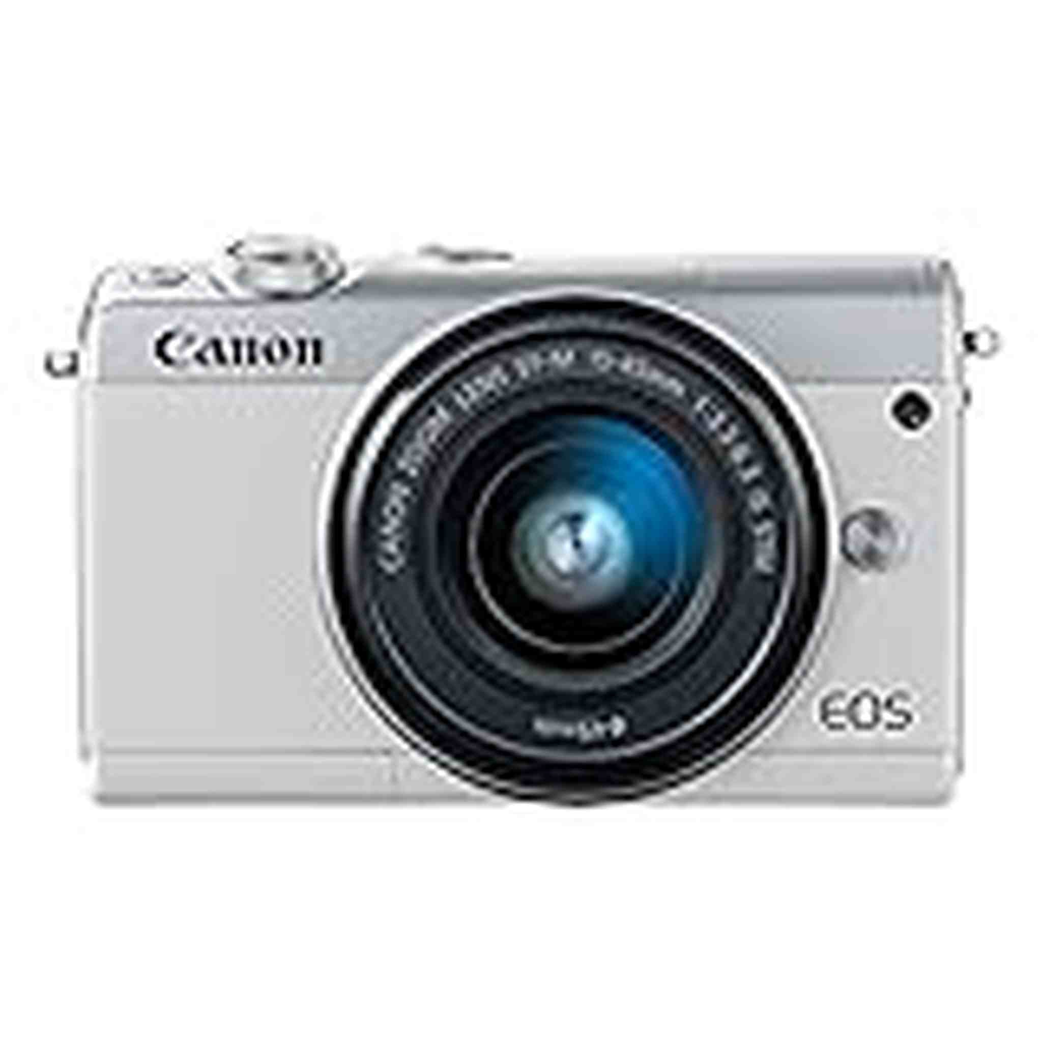 Canon EOS M100 Mirrorless Camera w/ 15-45mm Lens - Wi-Fi, Bluetooth, and NFC Enabled White - Used