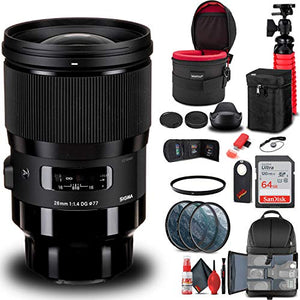 Sigma 28mm f/1.4 DG HSM Art Lens for Sony E 441965 Bundle