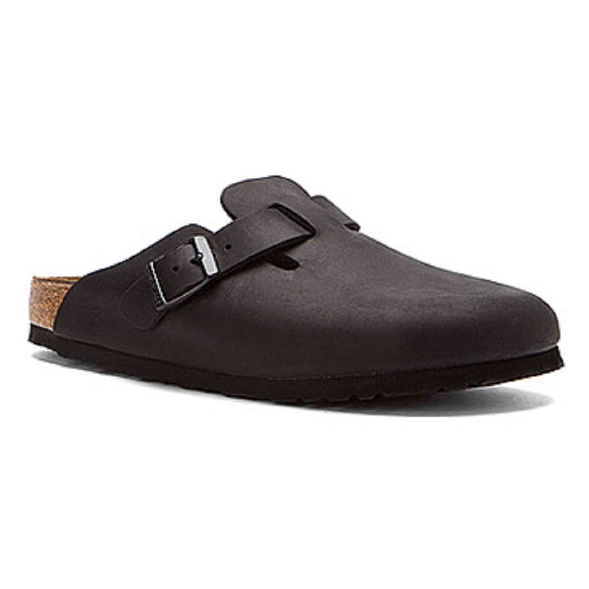 Birkenstock Boston Classic Arch Clog,Black Oiled Leather,43 M EU Birkenstock