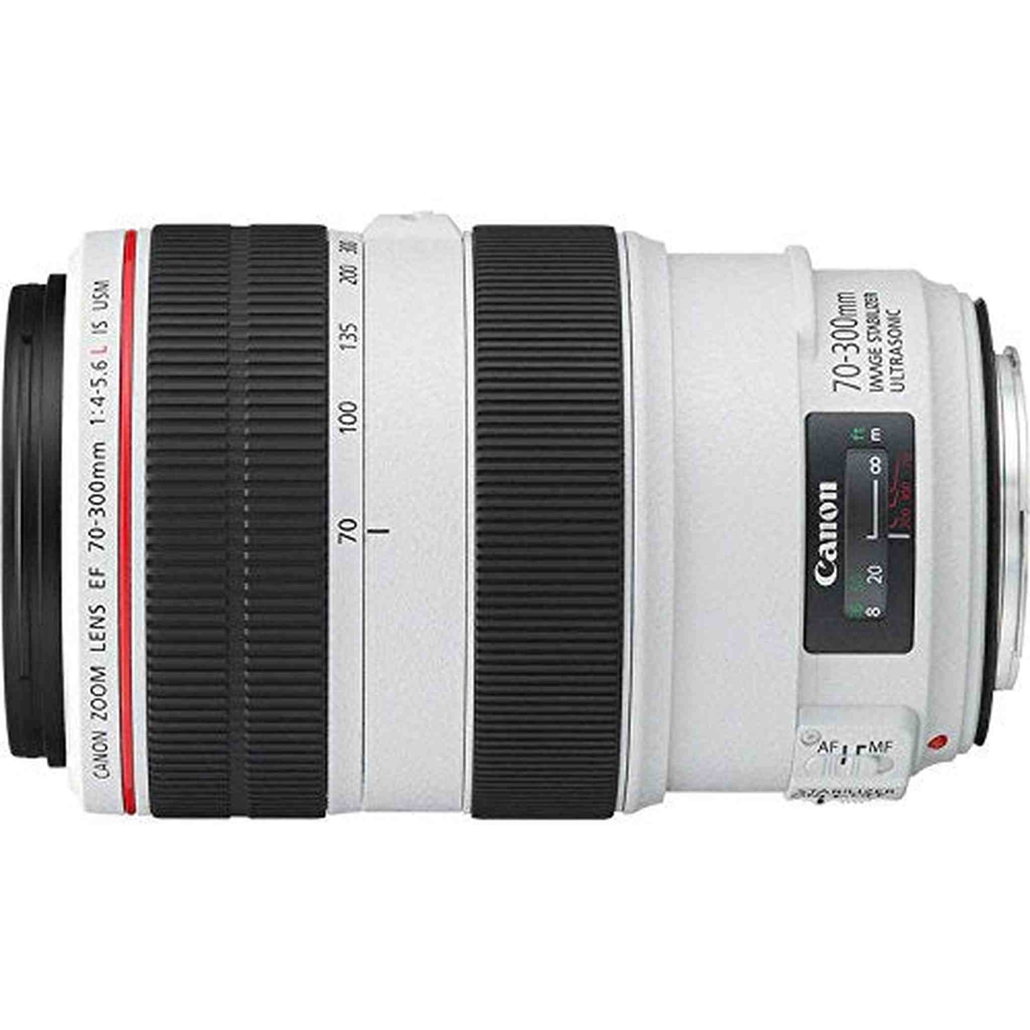 Canon EF 70-300mm f/4-5.6L is USM Lens Bundle w/ 64GB Memory Card + Accessories UV Filter International Model - Used Canon