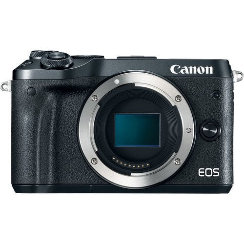 Canon EOS M6 Mirrorless Digital Camera (International Model) (Black) (1724C001) W/Bag, Extra Battery, LED Light, Mic, Fi