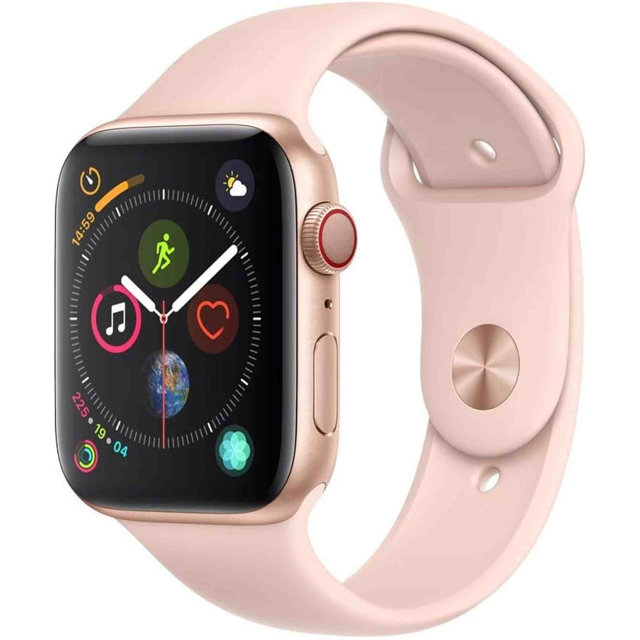 Apple Watch Series 4 GPS + Cellular, 44mm - Gold Aluminum Case with Pink Sand Sport Band