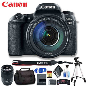 Canon EOS 77D DSLR Camera with 18-135mm USM Lens Intl Model Ultimate Bundle