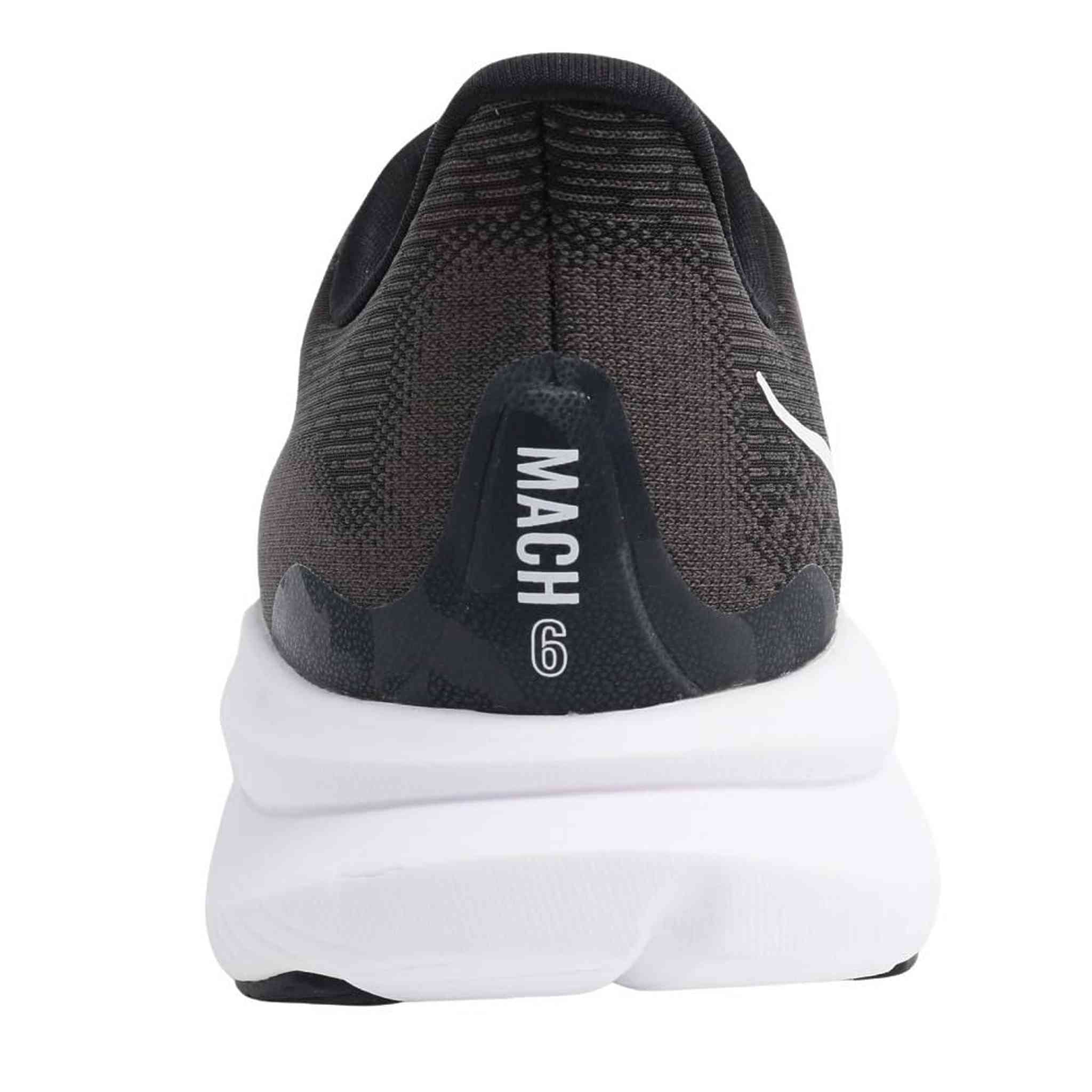 Hoka Men's Mach 6 Sneaker, Black/White, 7