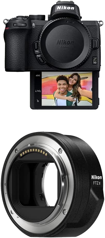 Nikon Z50 Compact Mirrorless Digital Camera Body with Nikon Mount Adapter FTZ II