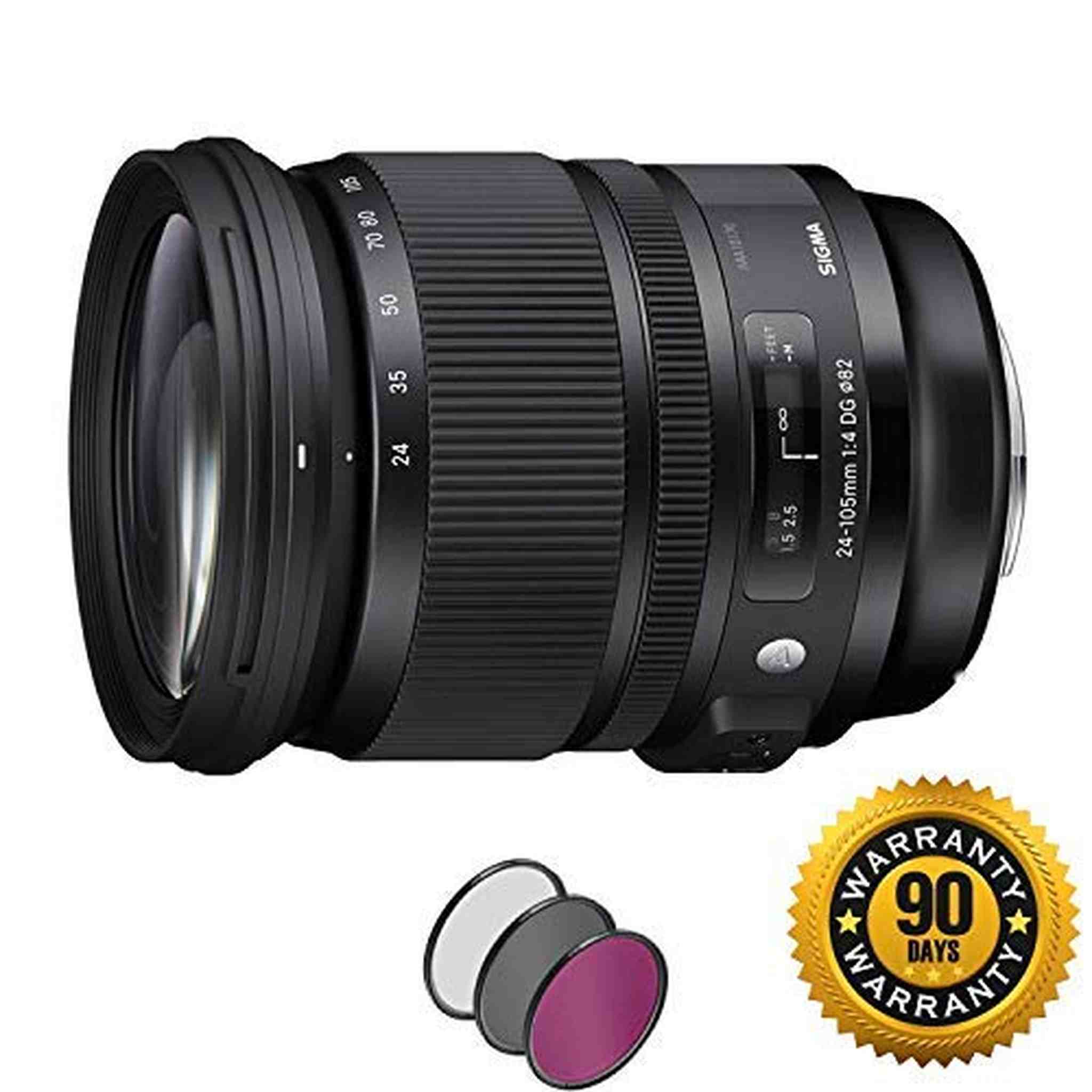Sigma 24-105mm f/4 DG OS HSM Art Lens for Nikon F with UV Filter Renewed - Reconditioned Sigma