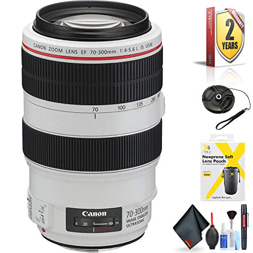 Canon EF 70-300mm f/4-5.6L is USM Lens for Canon EF Mount + Accessories (International Model with 2 Year Warranty)