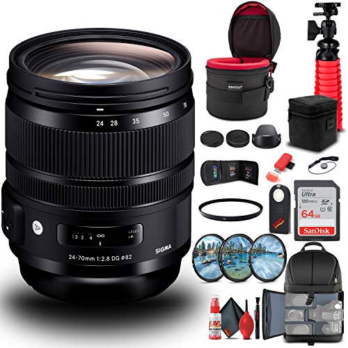 Sigma 24-70mm f/2.8 DG OS HSM Art Lens for Canon EF (576954) Bundle