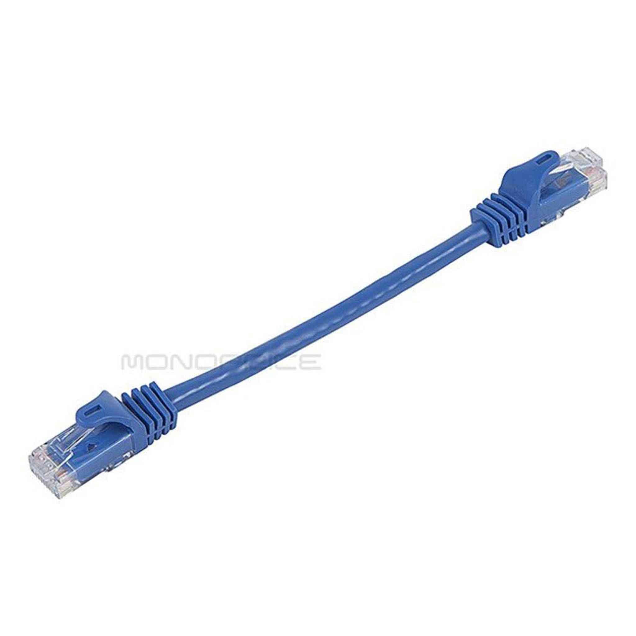 Monoprice Flexboot Cat6 Ethernet Patch Cable - Network Internet Cord - RJ45, Stranded, 550Mhz, UTP, Pure Bare Copper Wire, 24AWG, 0.5ft, Blue