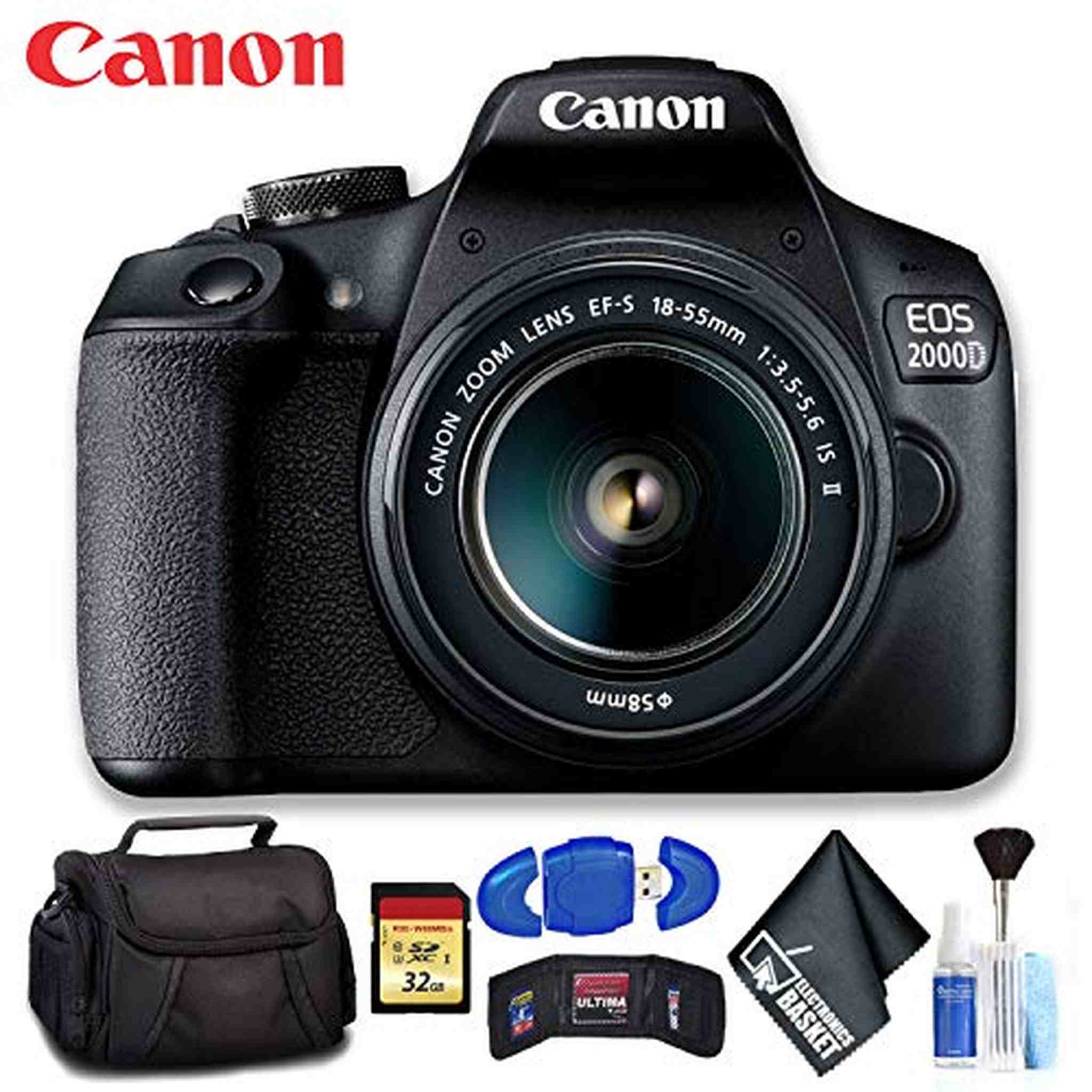 Canon EOS 2000D with EF-S 18-55mm IS II Lens Intl Model Deluxe Bundle Canon