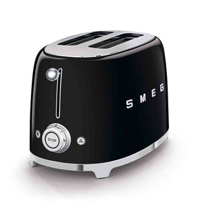 SMEG 2 Slice Toaster with 6 Presets and Defrost Function and Removable Crumb Tray Black