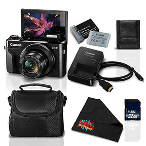 Canon PowerShot G7 X Mark II Digital Camera w/1 Inch CMOS Sensor and Tilt LCD Screen Touchscreen- Standard Bundle 1066C001