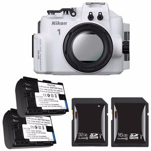Nikon WP-N3 Waterproof Housing for Nikon 1 J4 or S2 Camera and NIKKOR 11-27.5mm or 10-30mm Lens + EN-EL22 Battery + 16GB SDHC Card + 32GB SDHC Card