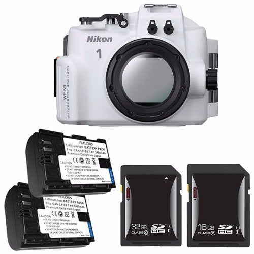 Nikon WP-N3 Waterproof Housing for Nikon 1 J4 or S2 Camera and NIKKOR 11-27.5mm or 10-30mm Lens + EN-EL22 Battery + 16GB SDHC Card + 32GB SDHC Card