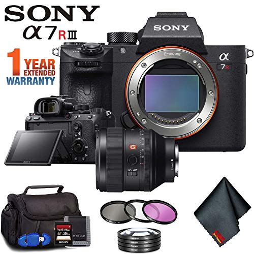 Sony Alpha a7R III Mirrorless Digital Camera (Body Only) + 85mm Lens + Filter Kit + Memory Card Kit + Carrying Case Ultimate Bundle
