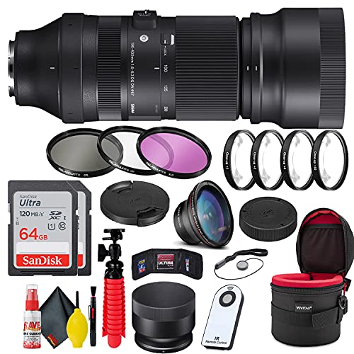 Sigma 100-400mm f/5-6.3 DG DN OS Contemporary Lens for Sony E + Accessories Bundle