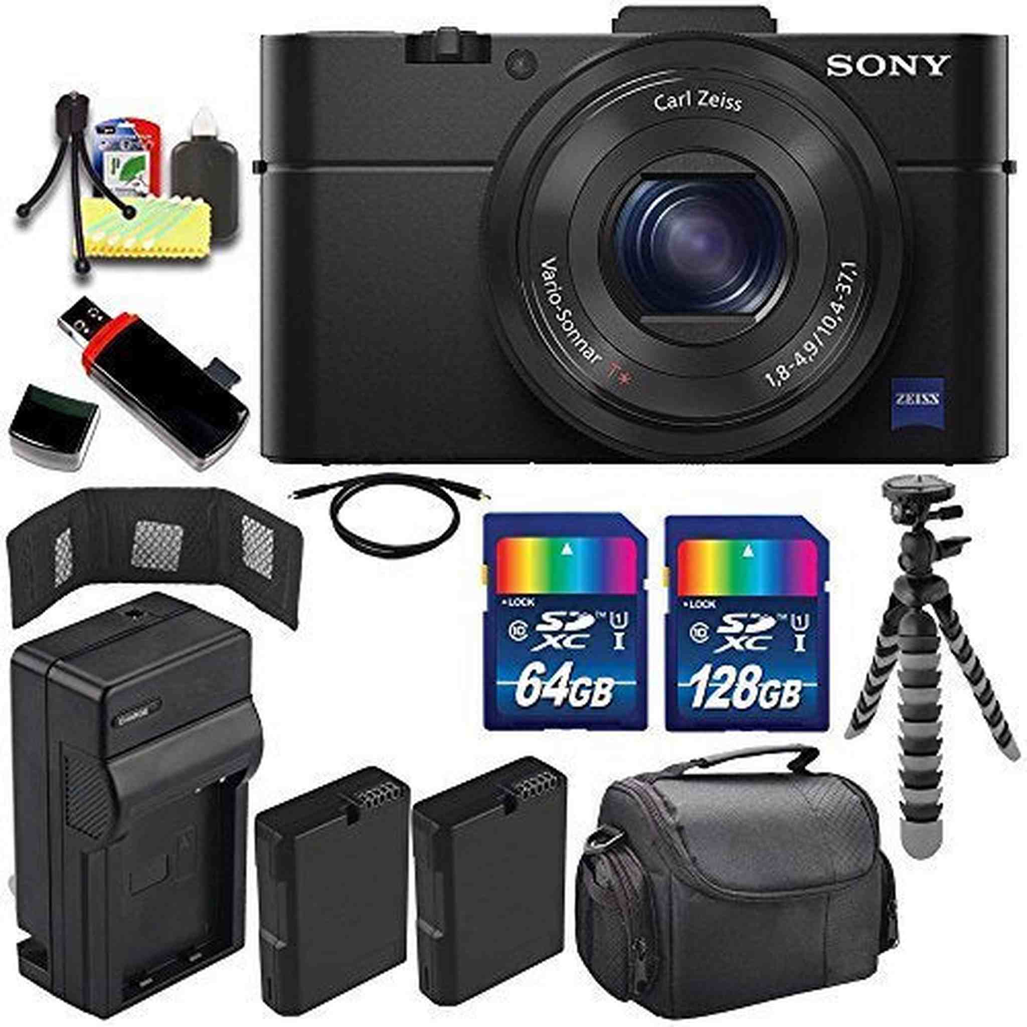 Sony Cyber-shot DSC-RX100M2 Digital Camera + Extra battery + Charger + 196GB Bundle 10 - International Version No Warra