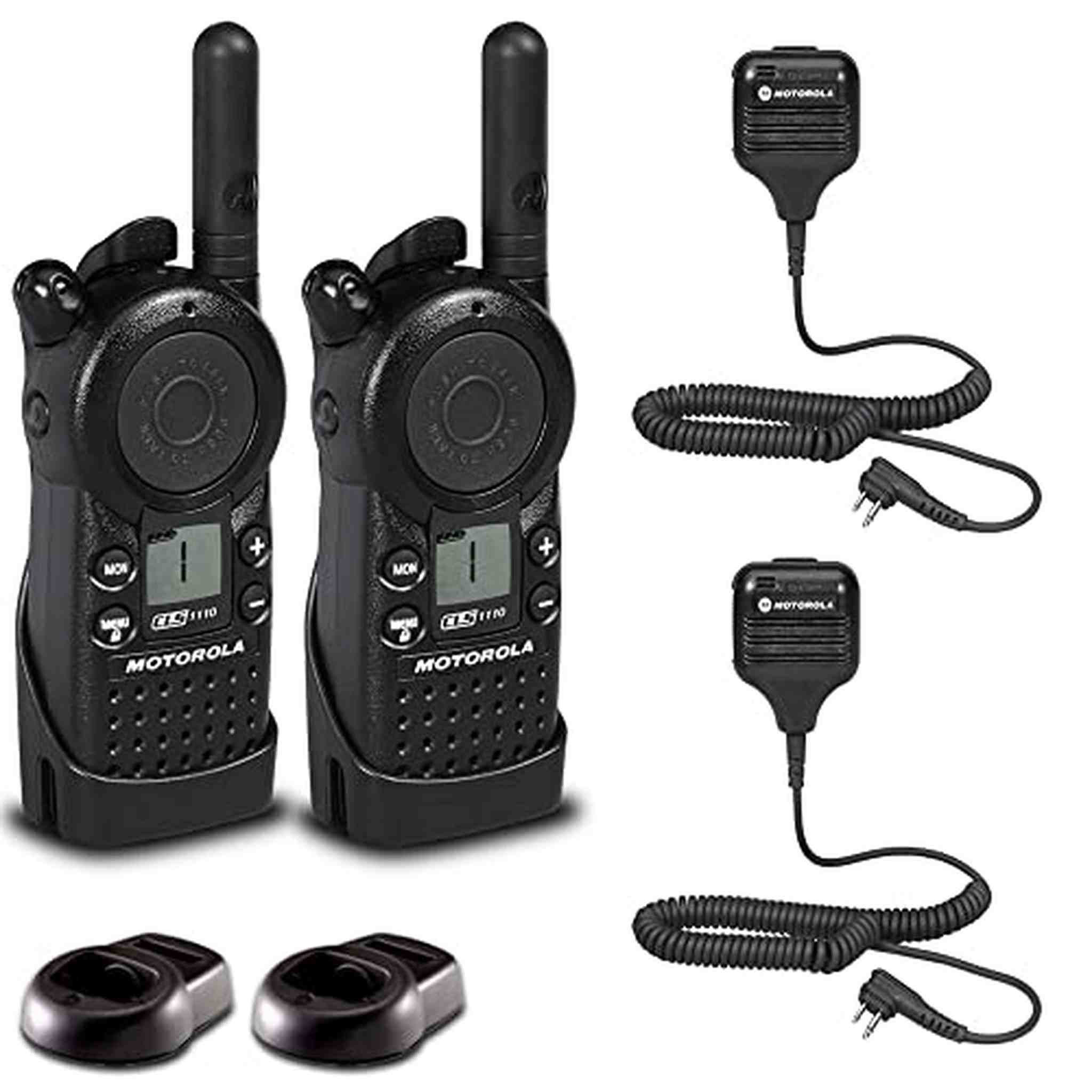 2 x Motorola CLS1110 UHF 1W 1-Channel 2-Way Radio - 2 Pack With Mic Bundle Motorola Solutions