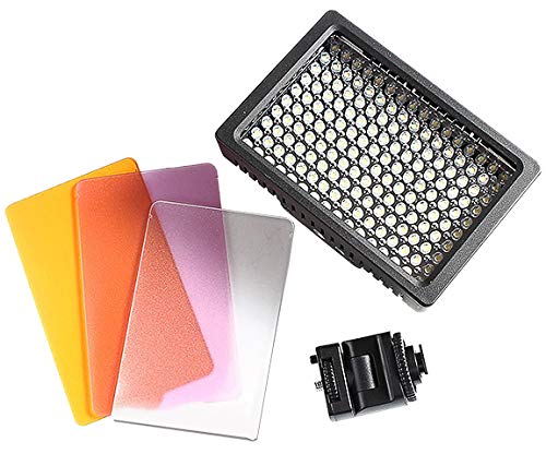 Ultimaxx LED Digital Video Light of 160 LED 5600K Video Lighting Kit Includes Rotating Cold Shoe Mount and 3 Filters for Canon, Nikon, Sony, Pentax, Sigma, Fuji, Olympus, Panasonic, JVC, Samsung