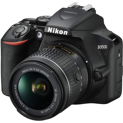 Nikon D3500 DSLR Camera with 18-55mm Lens (1590) Advanced Bundle W/Bag, Extra Battery, LED Light, Mic, Filters and More