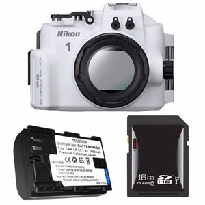 Nikon WP-N3 Waterproof Housing for Nikon 1 J4 or S2 Camera and NIKKOR 11-27.5mm or 10-30mm Lens + EN-EL22 Battery + 16GB