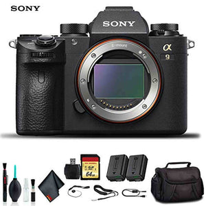 Sony Alpha a9 Mirrorless Camera ILCE9/B with Soft Bag, Additional Battery, 64GB Memory Card, Card Reader, Plus Essential - Used Sony