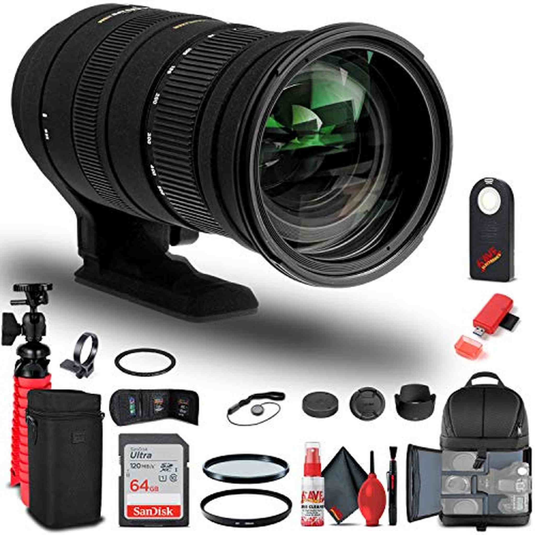 Sigma 50-500mm f/4.5-6.3 APO DG OS HSM Lens for Nikon 738306 Bundle Sigma