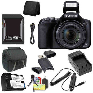 Canon PowerShot SX530 HS Digital Camera Black International Model + NB-6L Battery + External Charger + 16GB SDHC Car Canon