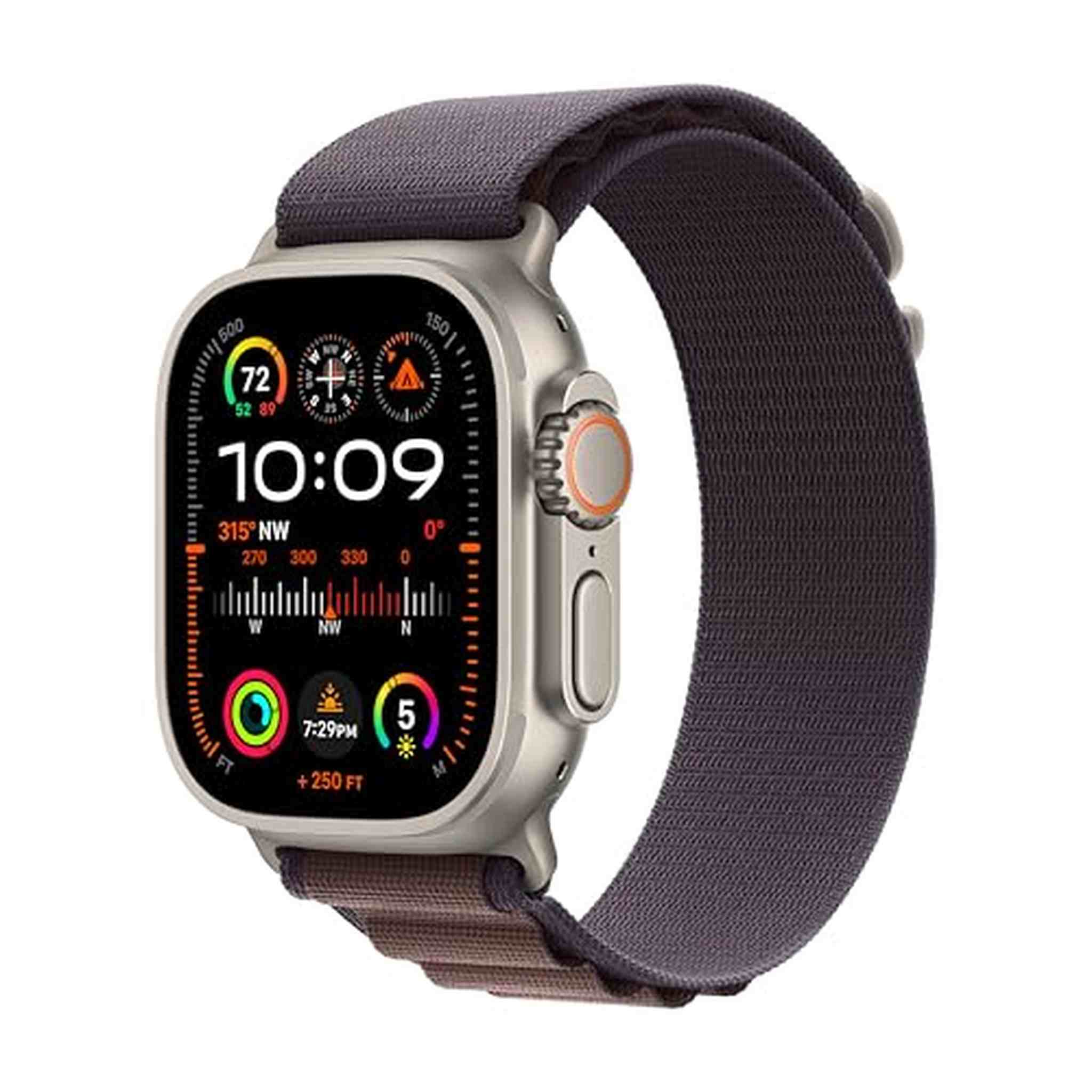 Apple Watch Ultra 2 GPS + Cellular 49mm Smartwatch with Rugged Titanium Case & Indigo Alpine Loop Medium. Carbon Neutral - Reconditioned Apple