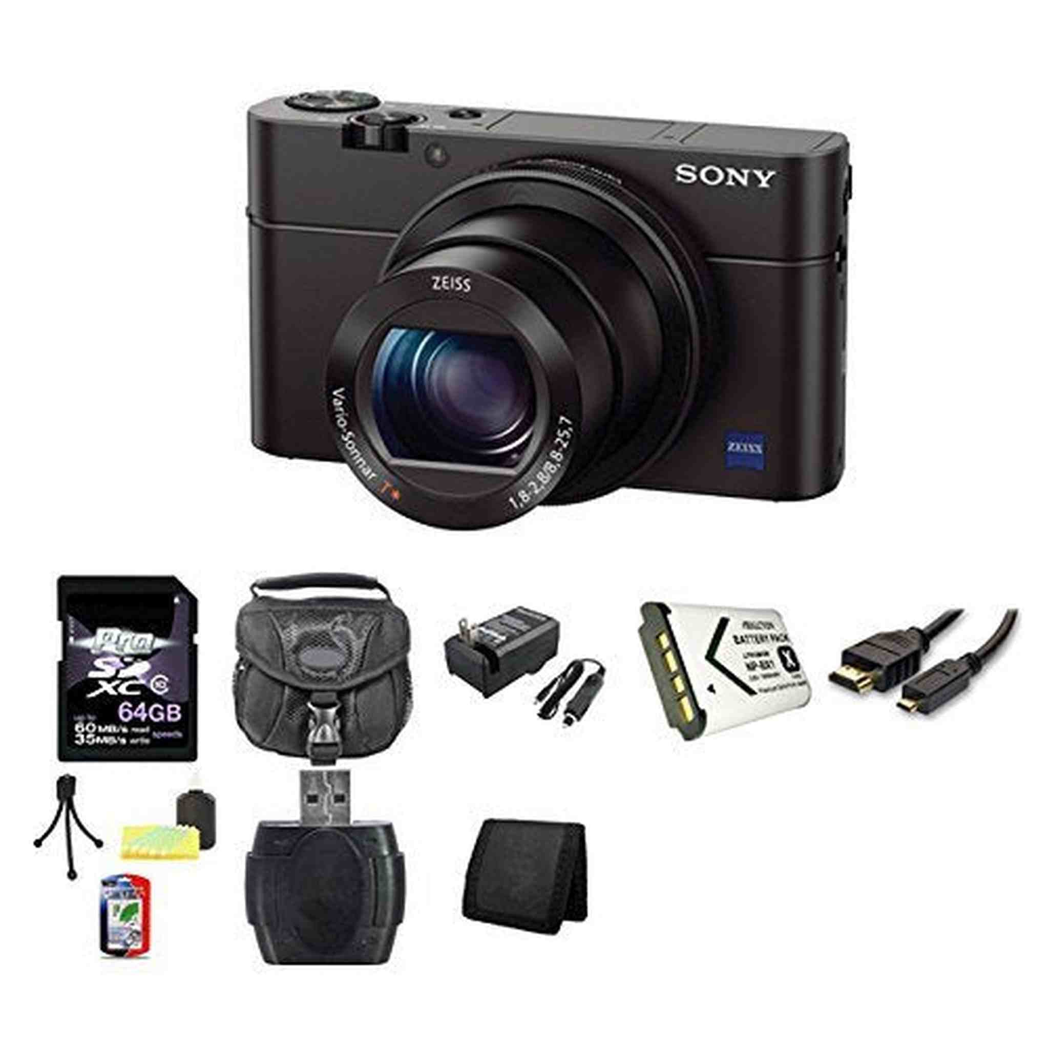 Sony Cyber-Shot DSC-RX100M III Digital Camera DSCRX100M3 RX100 International Model 64GB Bundle