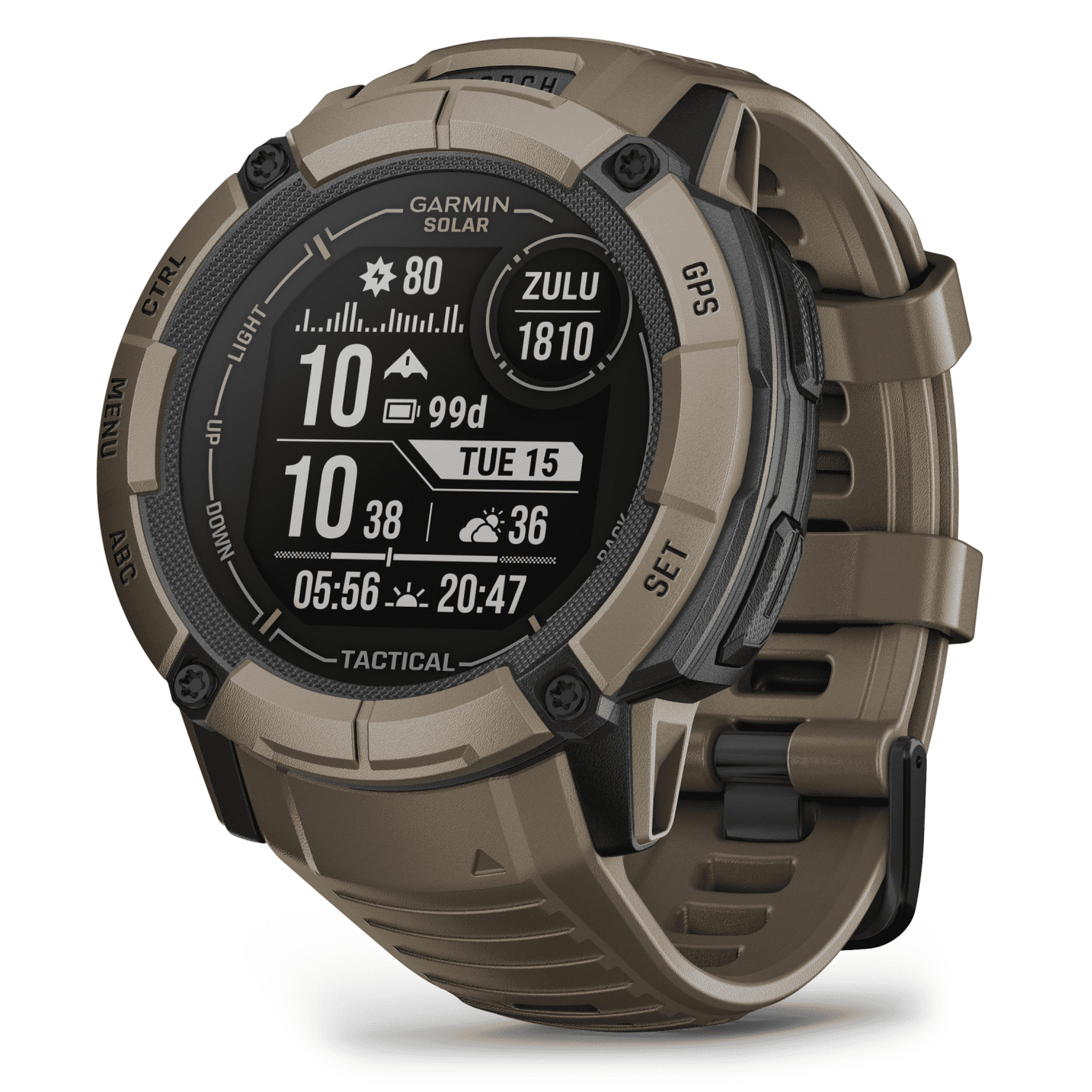 Garmin Instinct 2X Solar - Tactical Edition, Rugged GPS Smartwatch, Coyote Tan0