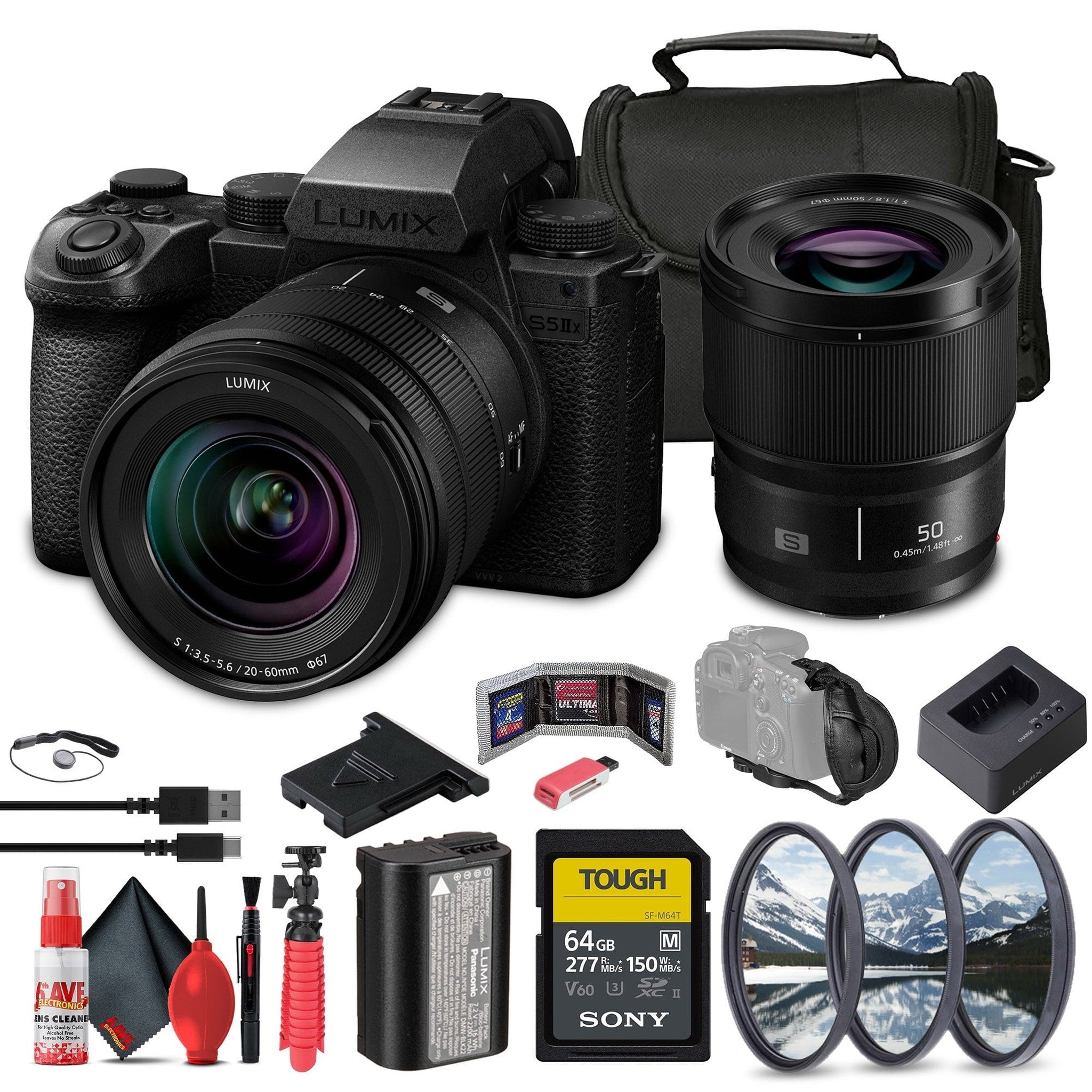 Panasonic Lumix S5 IIX Mirrorless Camera with 20-60mm and 50mm Lenses Kit Panasonic