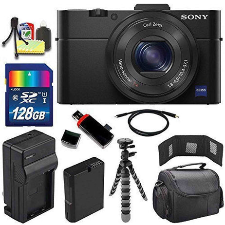 Sony Cyber-shot DSC-RX100M2 Digital Camera + Extra battery + Charger + 128GB Bundle 7 - International Version (No Warran