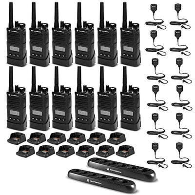 12 x Motorola RMU2080d On-Site 2-Way Radio with Display - 12 Pack W/ Mics Bundle